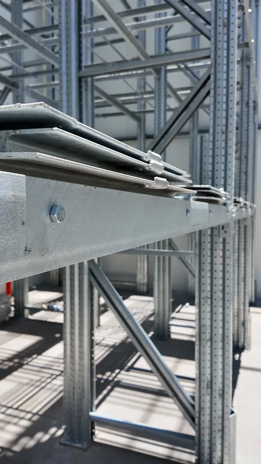 Estructura galvanizada de rack Push Back